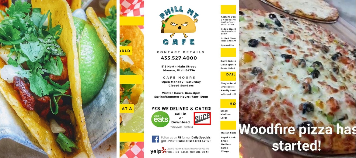 Phill My Taco Cafe Menu